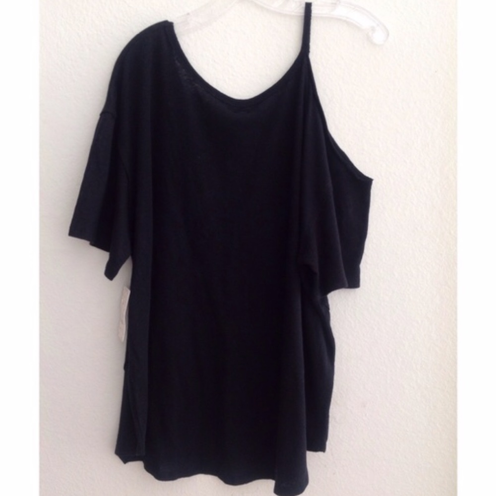 FREE PEOPLE After Party Cold Shoulder Tee Shirt M - Picture 4 of 8